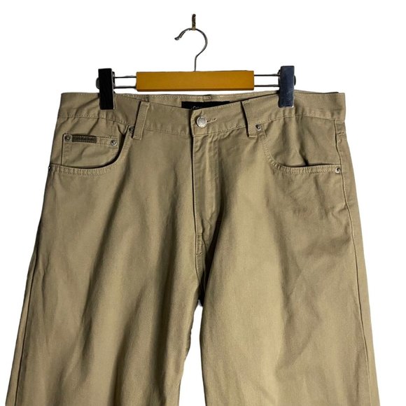 Calvin Klein Jeans Men's Straight Leg Tan Chino Pants - Picture 2 of 9